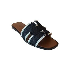 Hermes Oran Sandals Denim